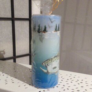 It's a Fishy Life, Candle, Hand Painted, Original, Helen Radok, Nature, Art